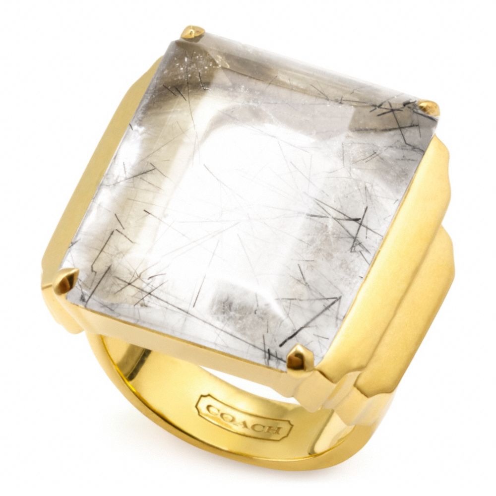 COACH F96531 Deco Cocktail Ring GOLD/GRAY