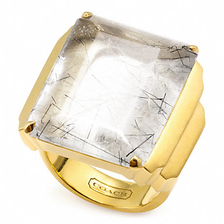 COACH DECO COCKTAIL RING - GOLD/GRAY - f96531