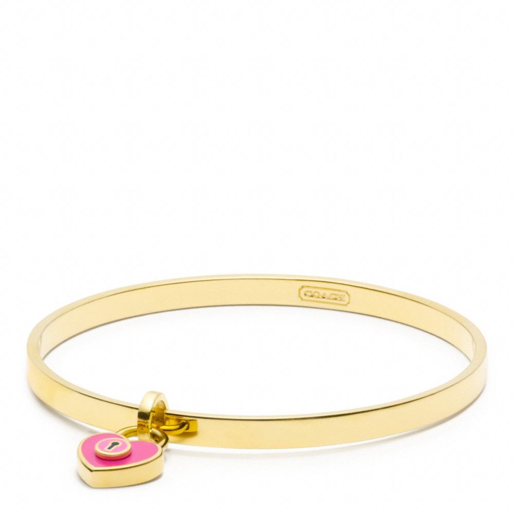 COACH F96536 Enamel Padlock Heart Bangle 