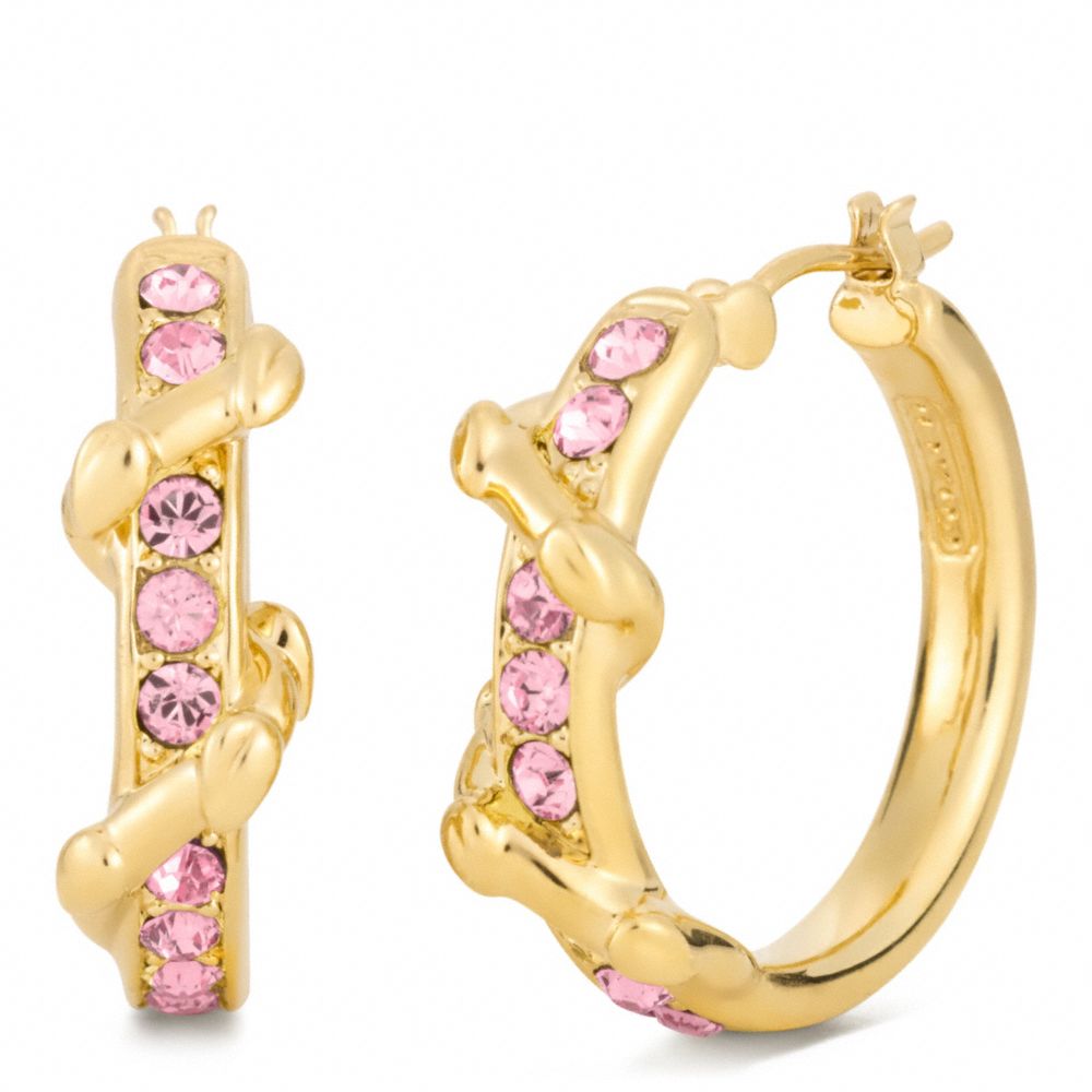 COACH PAVE VINE HOOP EARRINGS -  - f96540