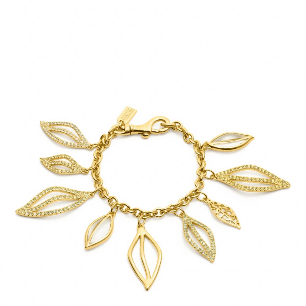 MULTI LEAVES CHARM BRACELET - f96547 - F96547GDI2