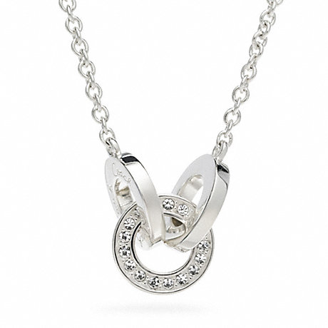 COACH f96551 STERLING TRIPLE LINK NECKLACE 