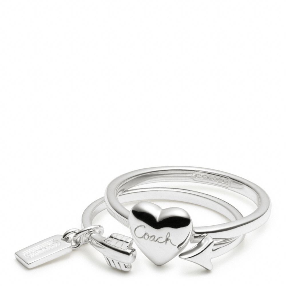 COACH F96553 Sterling Heart And Arrow Ring Set 
