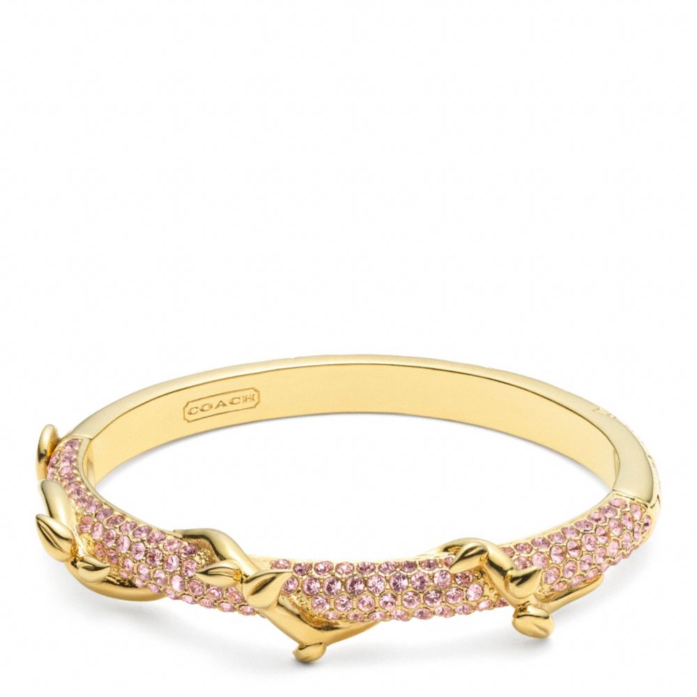 COACH f96558 PAVE VINE HINGED BRACELET GOLD/PINK