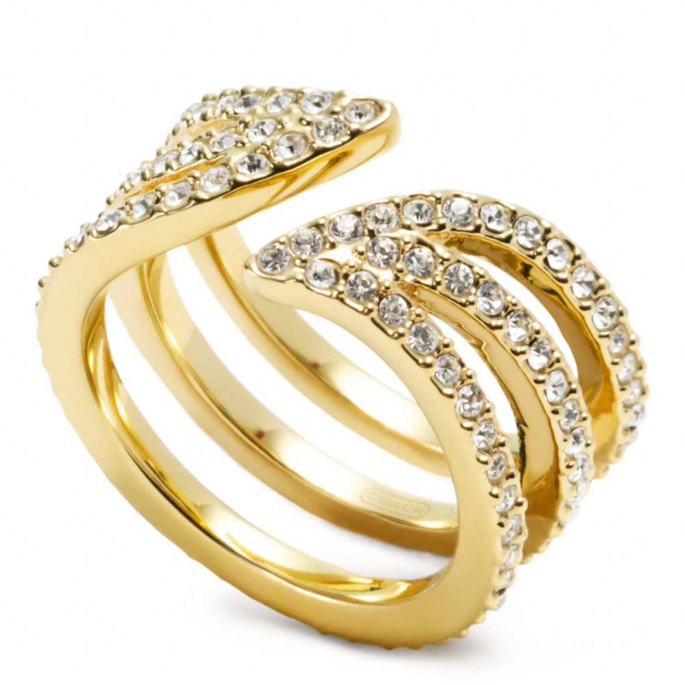COACH F96560 PAVE LEAF WRAP RING ONE-COLOR