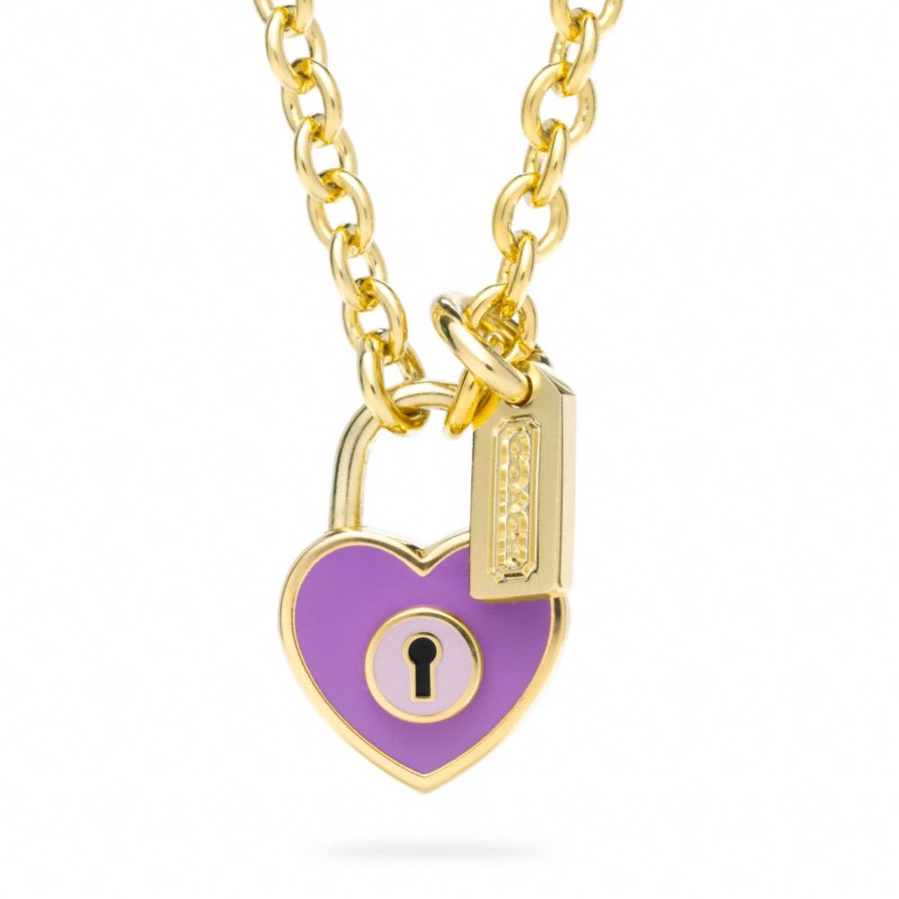 COACH F96565 - ENAMEL PADLOCK HEART NECKLACE ONE-COLOR