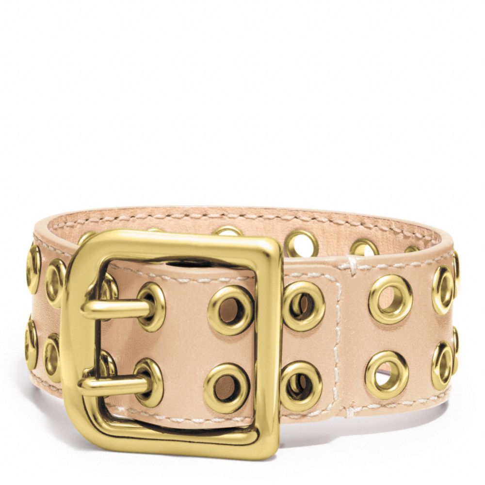 COACH f96569 GROMMET BUCKLE BRACELET BRASS/NATURAL