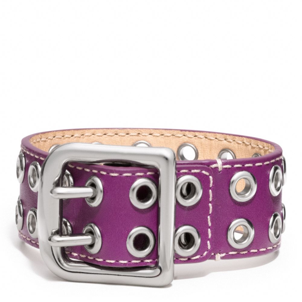 COACH f96569 GROMMET BUCKLE BRACELET SILVER/PURPLE