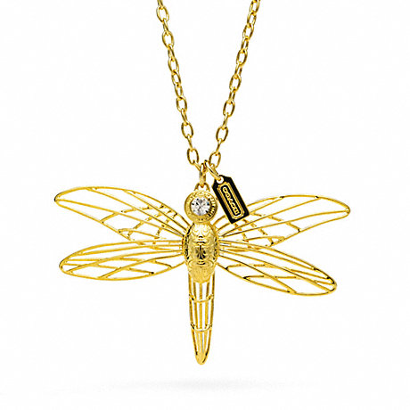 COACH f96578 WIRE DRAGONFLY NECKLACE 