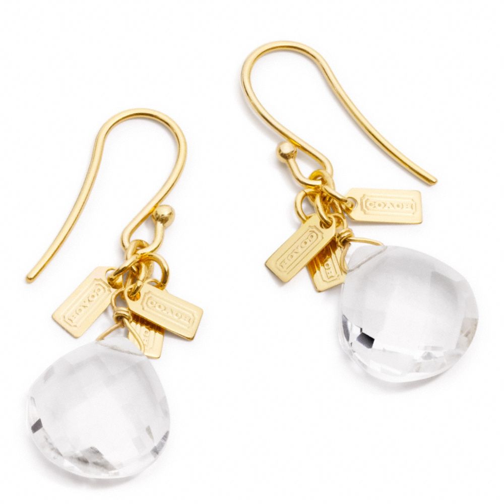 COACH F96582 Faceted Crystal Drop Earrings 