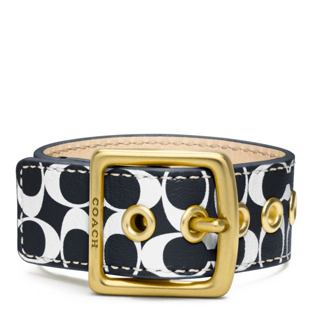 COACH f96594 SIGNATURE C LEATHER BUCKLE BRACELET 