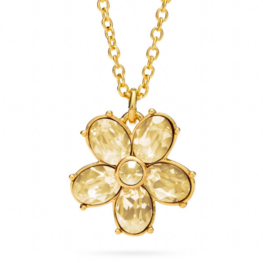 GARDEN FLOWER PENDANT NECKLACE - f96597 - GOLD/GOLD