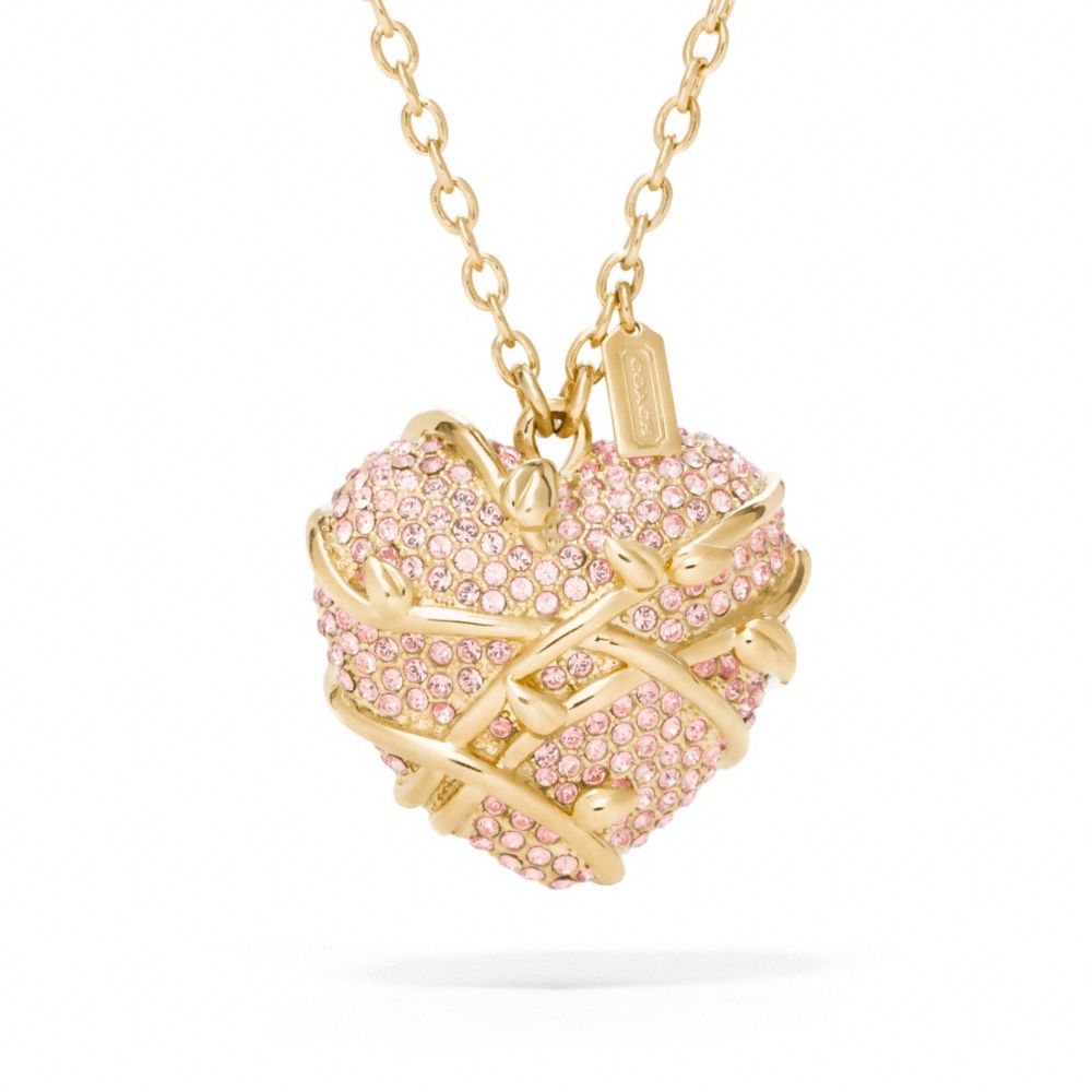 COACH F96607 - PAVE HEART VINE NECKLACE ONE-COLOR