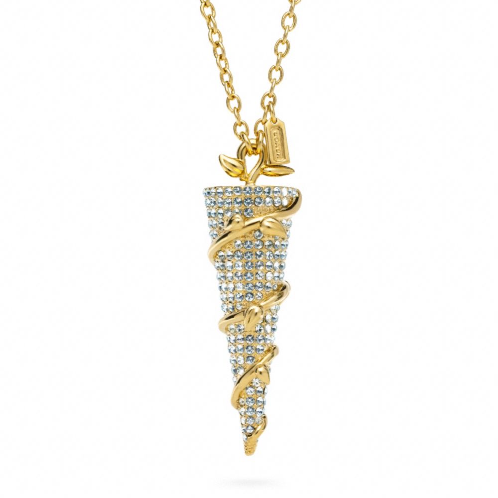 PAVE SPIKE VINE NECKLACE - f96613 - F96613GDLB