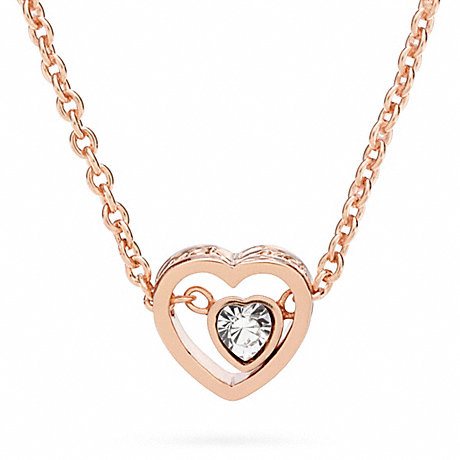 COACH f96632 PAVE STONE HEART NECKLACE 