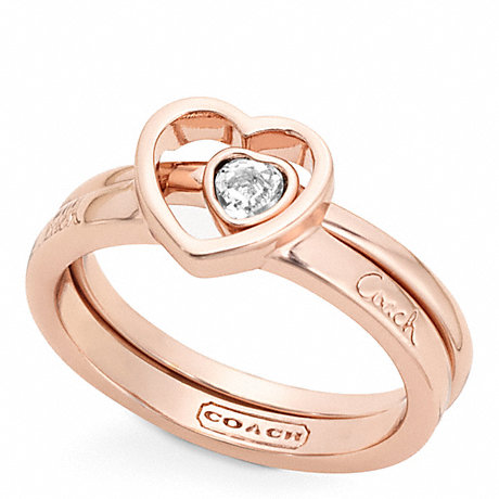 COACH PAVE STONE HEART RING SET -  - f96633