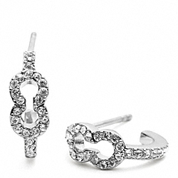 SMALL PAVE OP ART EARRING - f96638 - F96638SLV
