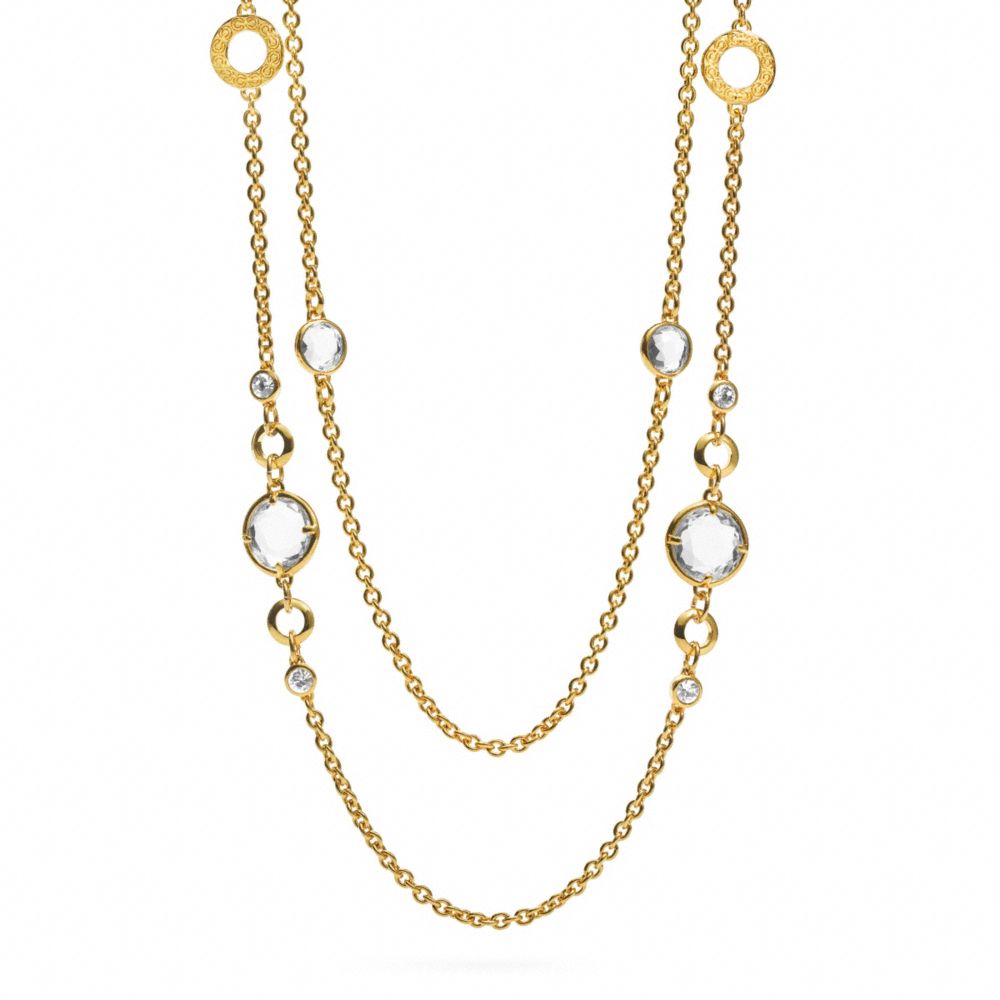 COACH DOUBLE STRAND GLASS STATION NECKLACE - ONE COLOR - F96664