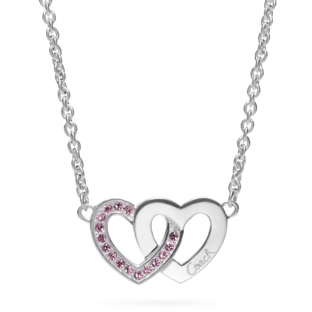 COACH STERLING INTERLOCKING HEART NECKLACE - ONE COLOR - F96669