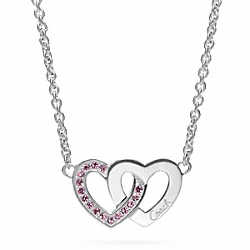 COACH F96669 Sterling Interlocking Heart Necklace 