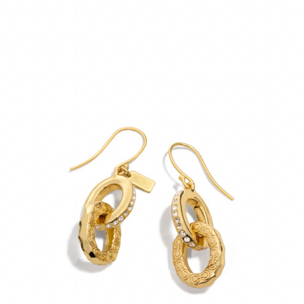 COACH PAVE OP ART LINK EARRINGS -  - f96671