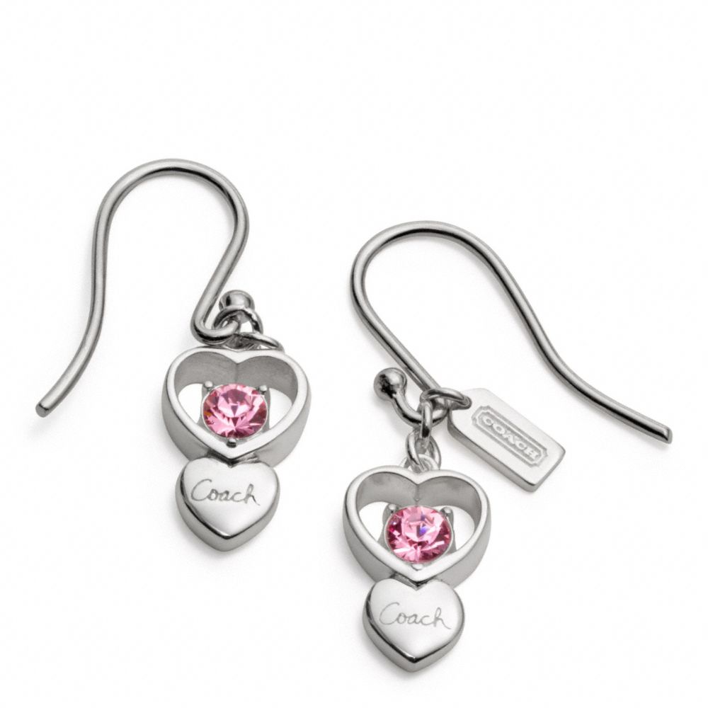 COACH F96673 - STERLING OPEN HEART STONE EARRINGS ONE-COLOR