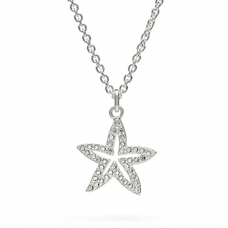 COACH f96674 STERLING PAVE STARFISH NECKLACE 
