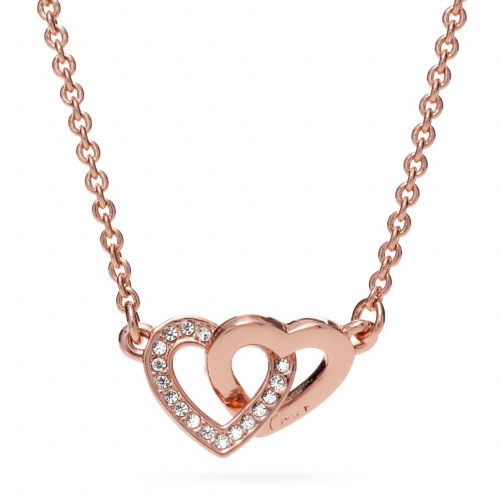 INTERLOCKING HEART NECKLACE - f96675 - F96675RSCLE