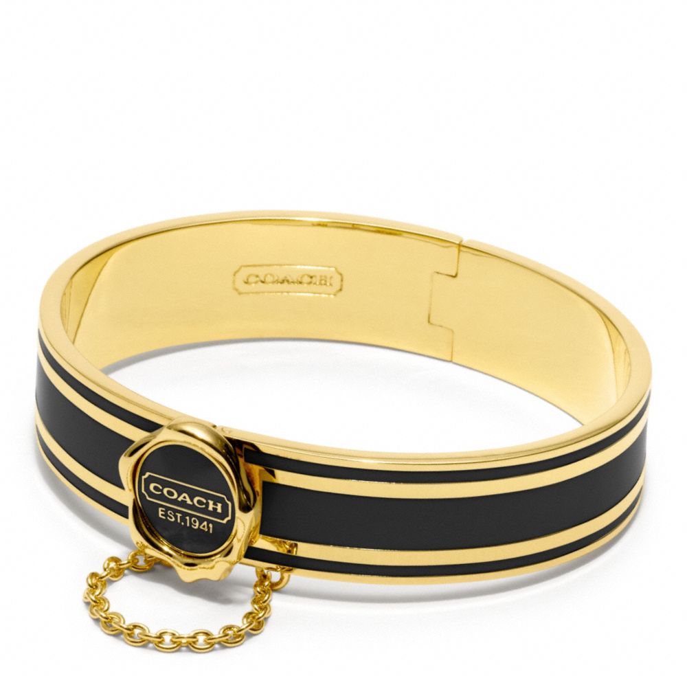 COACH ENAMEL HINGED BANGLE - f96691 - GOLD/BLACK