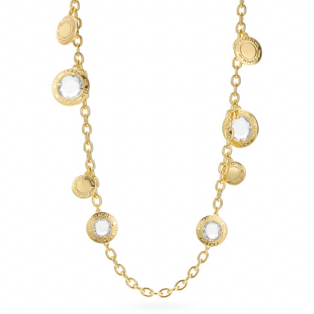 COACH MULTI GLASS STATION NECKLACE - GOLD/CLEAR - f96695