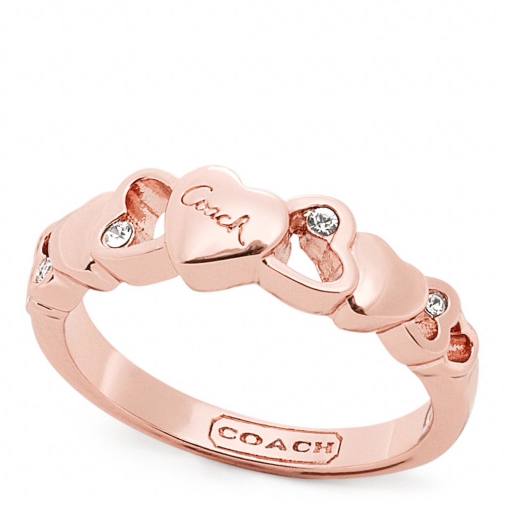 COACH f96699 OPEN HEART STONE RING 