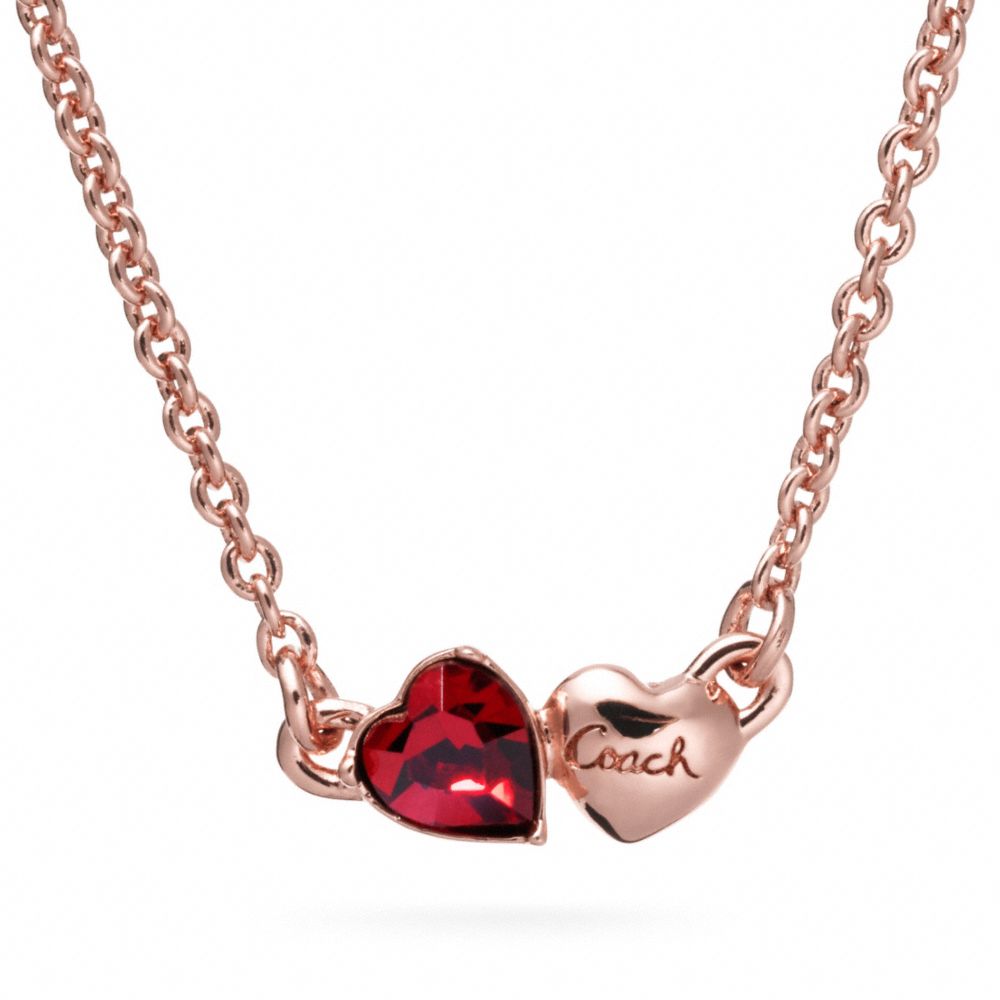 DOUBLE HEART NECKLACE - f96704 - F96704RSRD