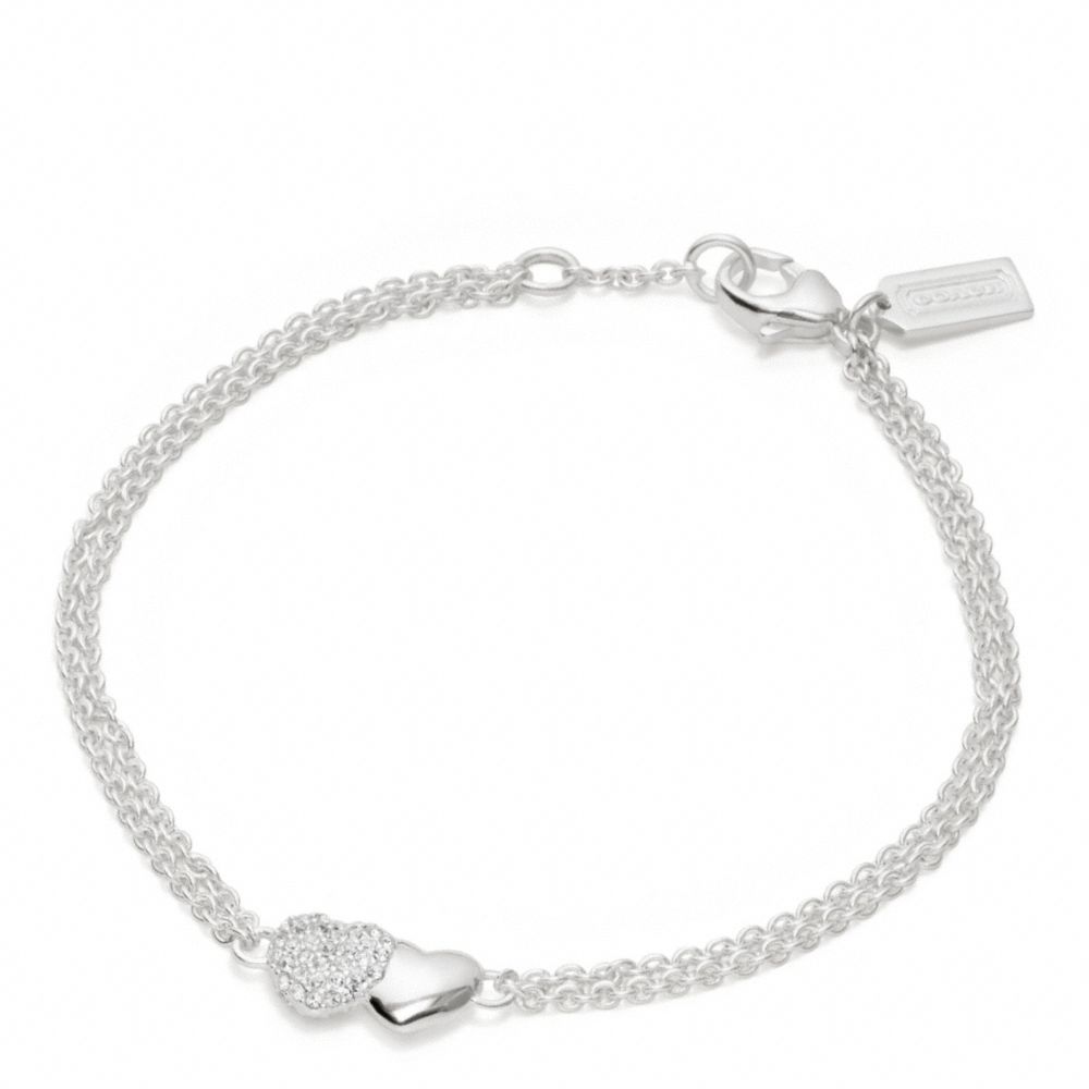 COACH STERLING TWO HEARTS BRACELET - ONE COLOR - F96706