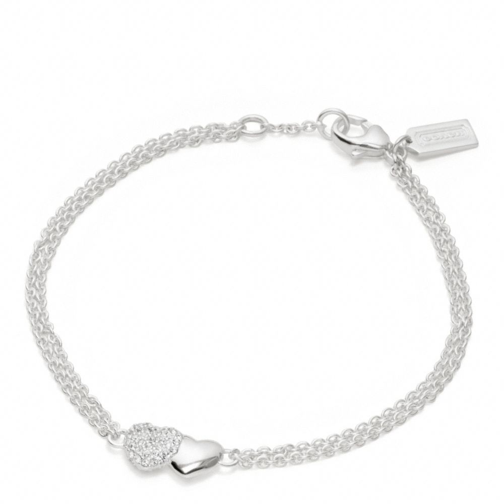 COACH F96706 Sterling Two Hearts Bracelet 