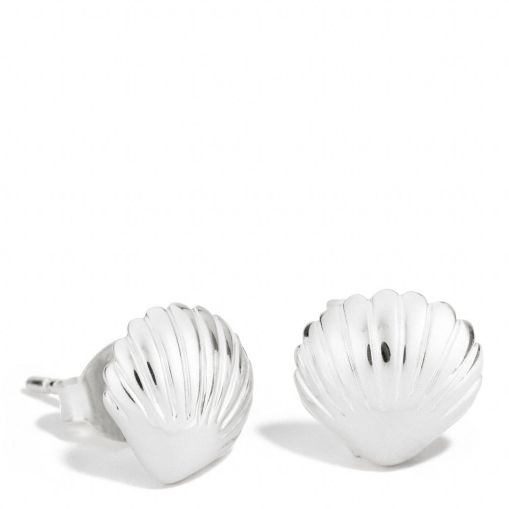 COACH F96708 Sterling Shell Stud Earrings 