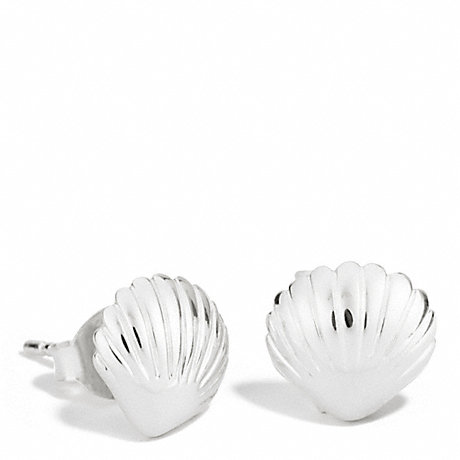 COACH F96708 STERLING SHELL STUD EARRINGS ONE-COLOR