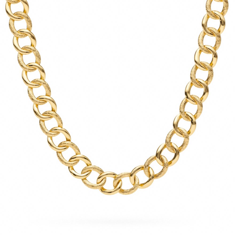 SIGNATURE C CURB CHAIN LINK NECKLACE - f96717 - F96717GDGD