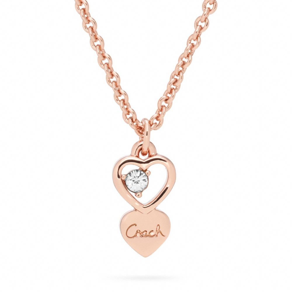 COACH F96722 Open Heart Stone Necklace 
