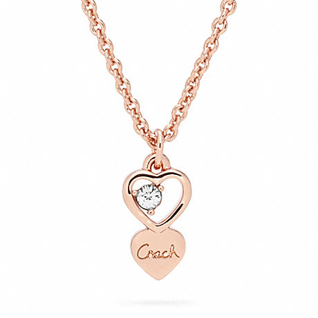 COACH f96722 OPEN HEART STONE NECKLACE 