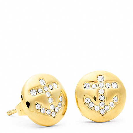 COACH F96731 ANCHOR BUTTON STUD EARRINGS ONE-COLOR