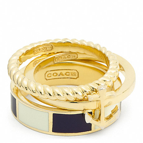 COACH f96755 ANCHOR STRIPE STACKING RING 