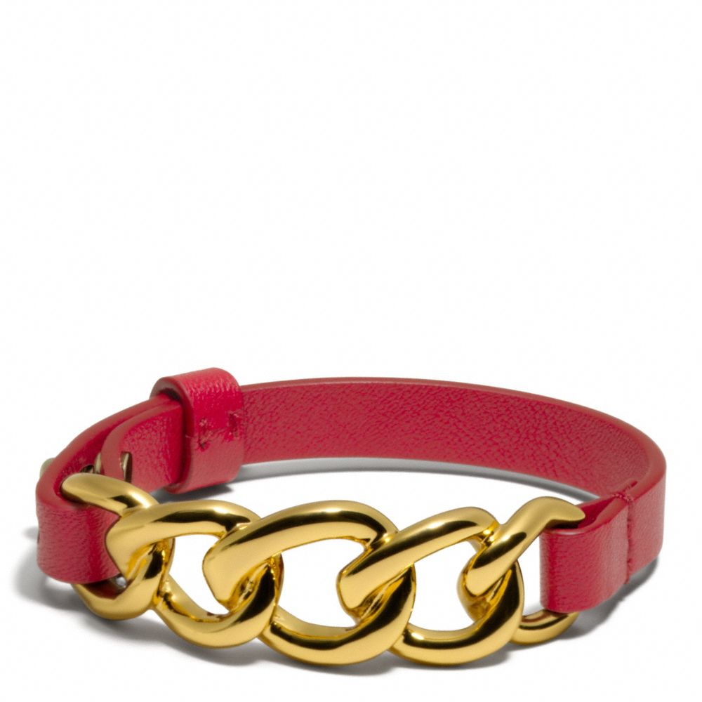 COACH CHAIN LEATHER BRACELET - ONE COLOR - F96761