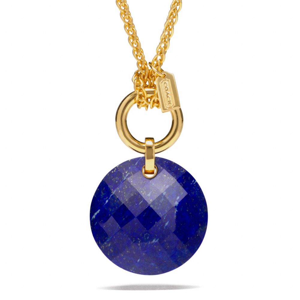 STONE PENDANT NECKLACE - GOLD/BLUE - COACH F96776