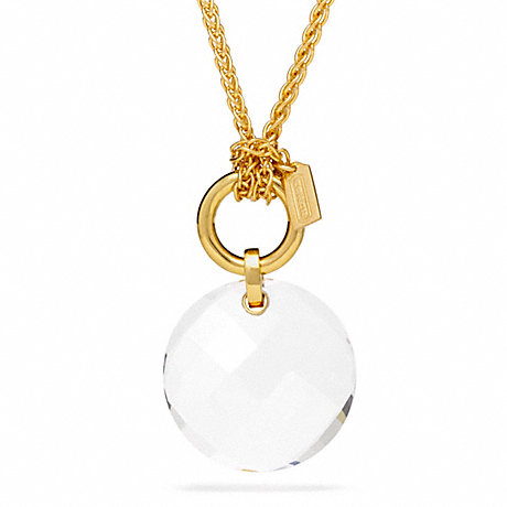 COACH F96776 STONE PENDANT NECKLACE GOLD/CLEAR
