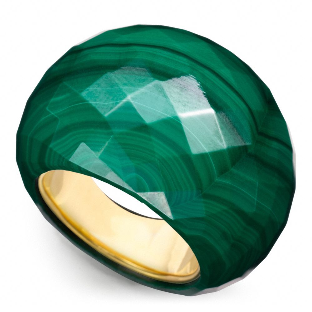 COACH f96779 FACETED BUBBLE RING GOLD/GREEN