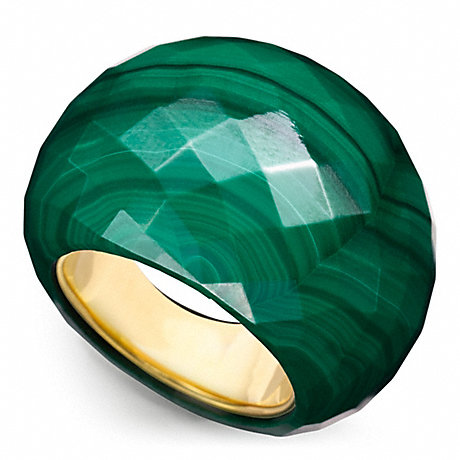 COACH F96779 FACETED BUBBLE RING GOLD/GREEN