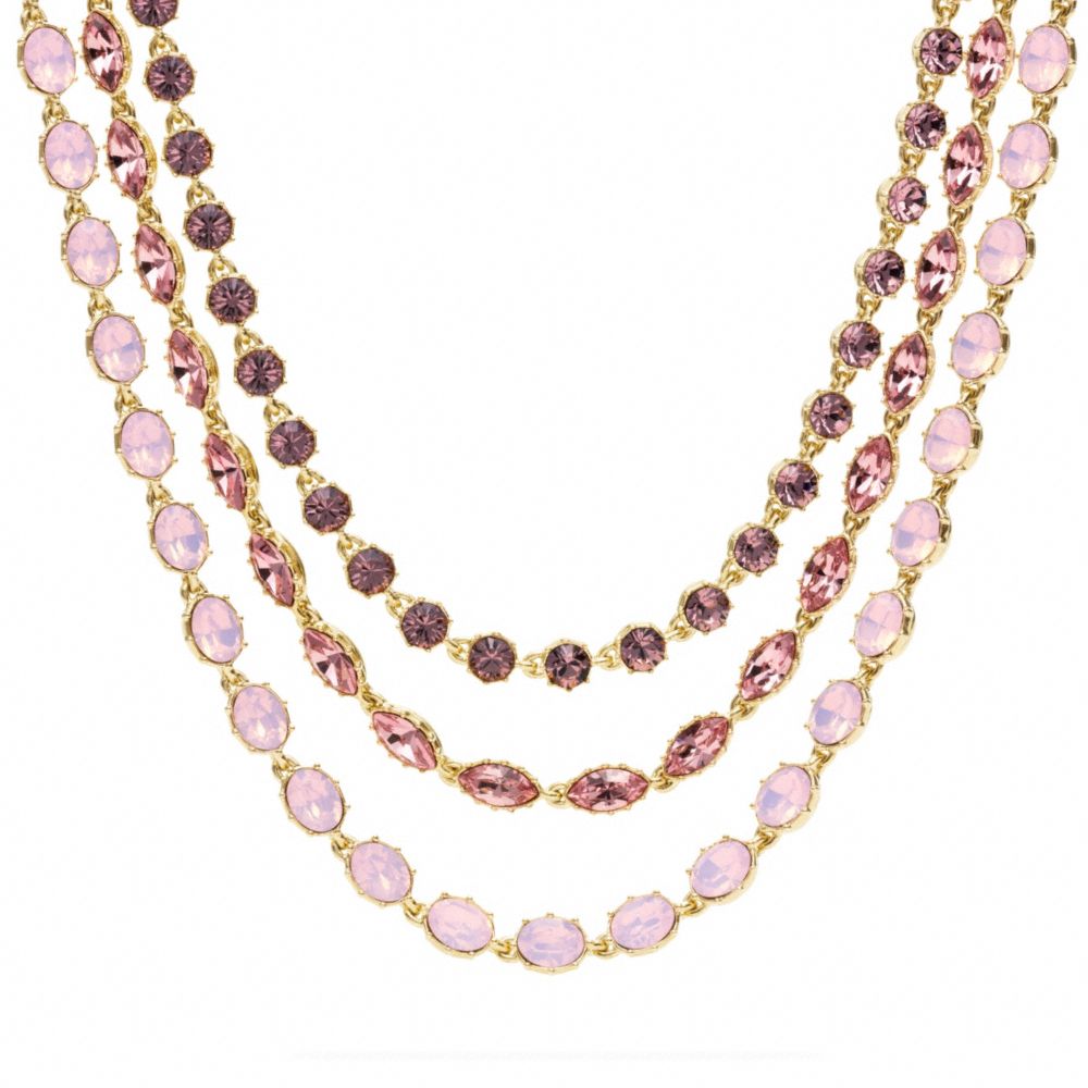 TRIPLE STRAND RHINESTONE NECKLACE - f96788 - F96788GDPK