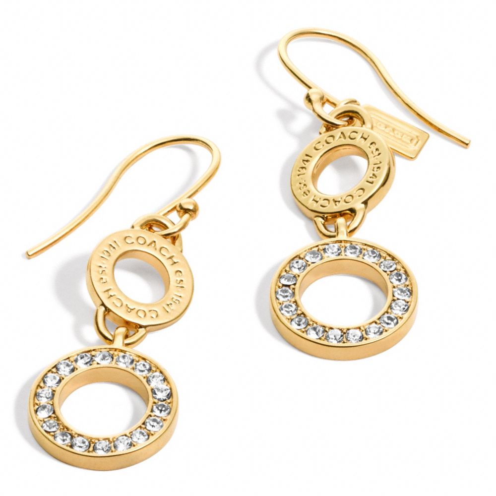 PAVE DOUBLE DROP EARRINGS - f96799 - F96799GDCY