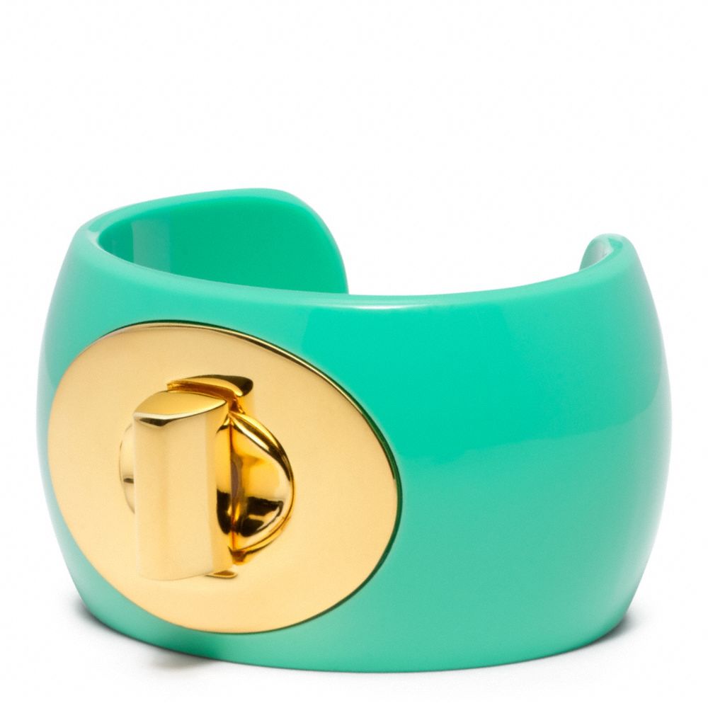 TURNLOCK CUFF - f96807 - GOLD/TURQUOISE