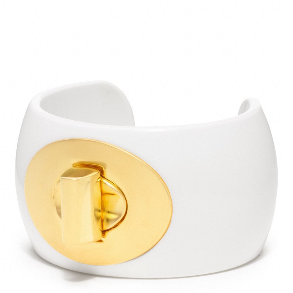 COACH F96807 Turnlock Cuff GOLD/WHITE